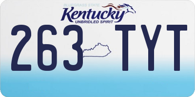 KY license plate 263TYT