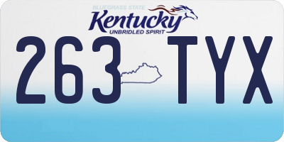 KY license plate 263TYX