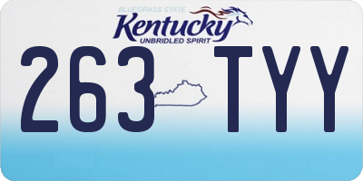 KY license plate 263TYY