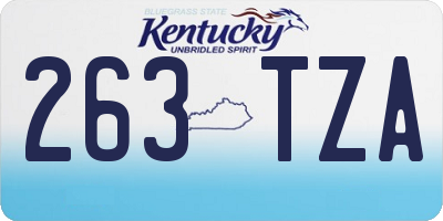 KY license plate 263TZA