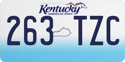 KY license plate 263TZC