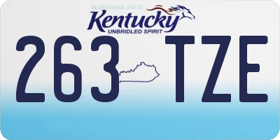 KY license plate 263TZE