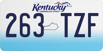 KY license plate 263TZF