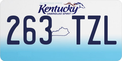 KY license plate 263TZL
