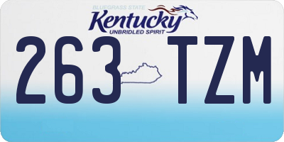 KY license plate 263TZM