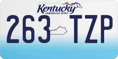KY license plate 263TZP