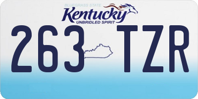 KY license plate 263TZR