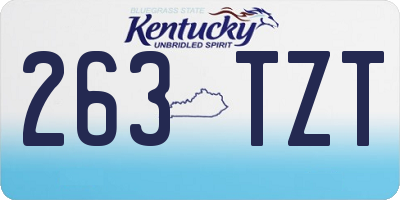 KY license plate 263TZT
