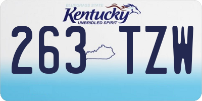 KY license plate 263TZW