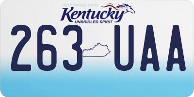 KY license plate 263UAA