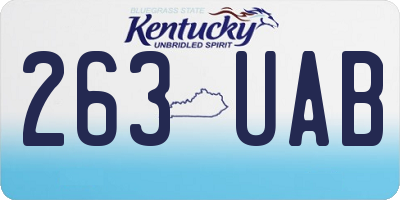 KY license plate 263UAB
