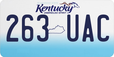 KY license plate 263UAC