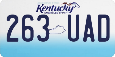 KY license plate 263UAD