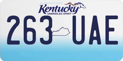 KY license plate 263UAE