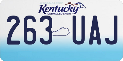 KY license plate 263UAJ