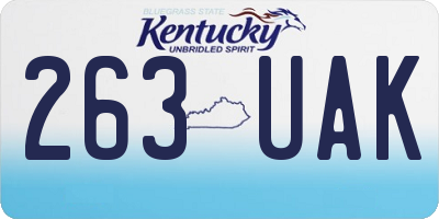 KY license plate 263UAK