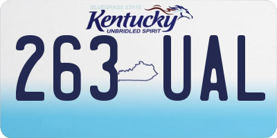 KY license plate 263UAL