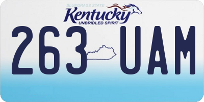 KY license plate 263UAM