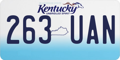 KY license plate 263UAN