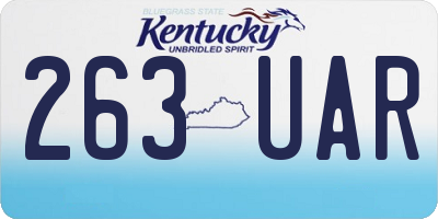 KY license plate 263UAR