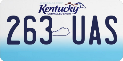 KY license plate 263UAS