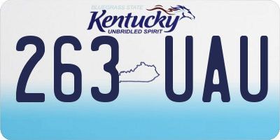 KY license plate 263UAU