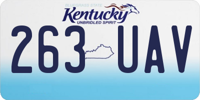 KY license plate 263UAV