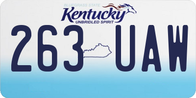 KY license plate 263UAW