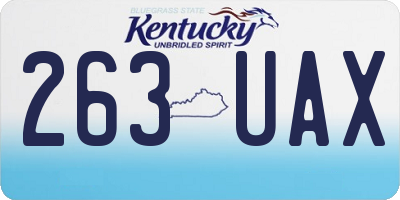 KY license plate 263UAX