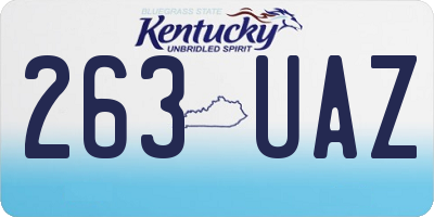KY license plate 263UAZ