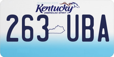 KY license plate 263UBA