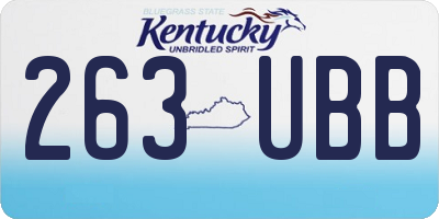 KY license plate 263UBB