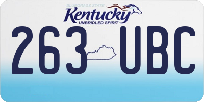 KY license plate 263UBC