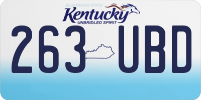 KY license plate 263UBD