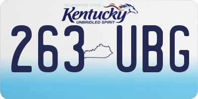 KY license plate 263UBG