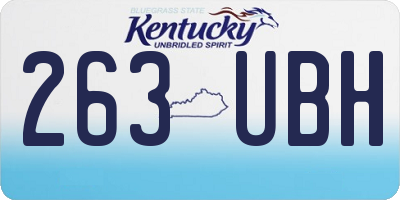 KY license plate 263UBH