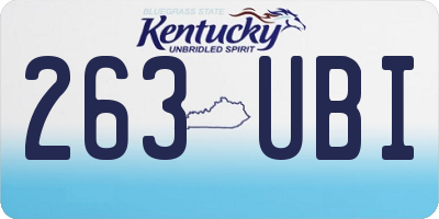 KY license plate 263UBI