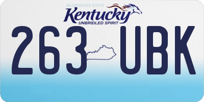 KY license plate 263UBK