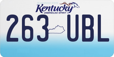 KY license plate 263UBL