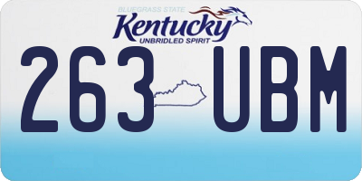 KY license plate 263UBM