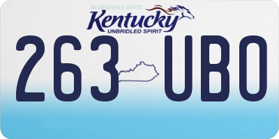 KY license plate 263UBO