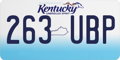 KY license plate 263UBP