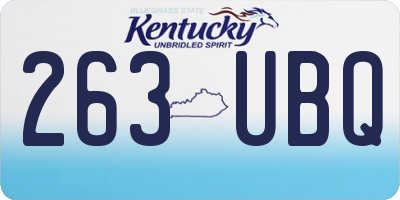 KY license plate 263UBQ