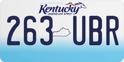 KY license plate 263UBR