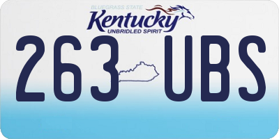 KY license plate 263UBS