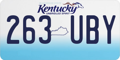 KY license plate 263UBY