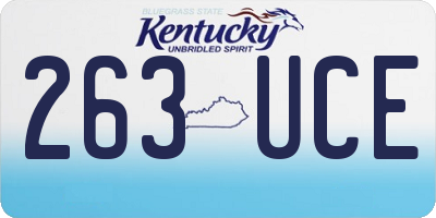 KY license plate 263UCE