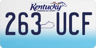 KY license plate 263UCF