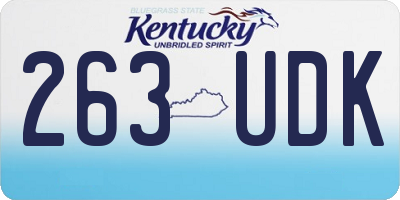 KY license plate 263UDK