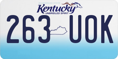 KY license plate 263UOK